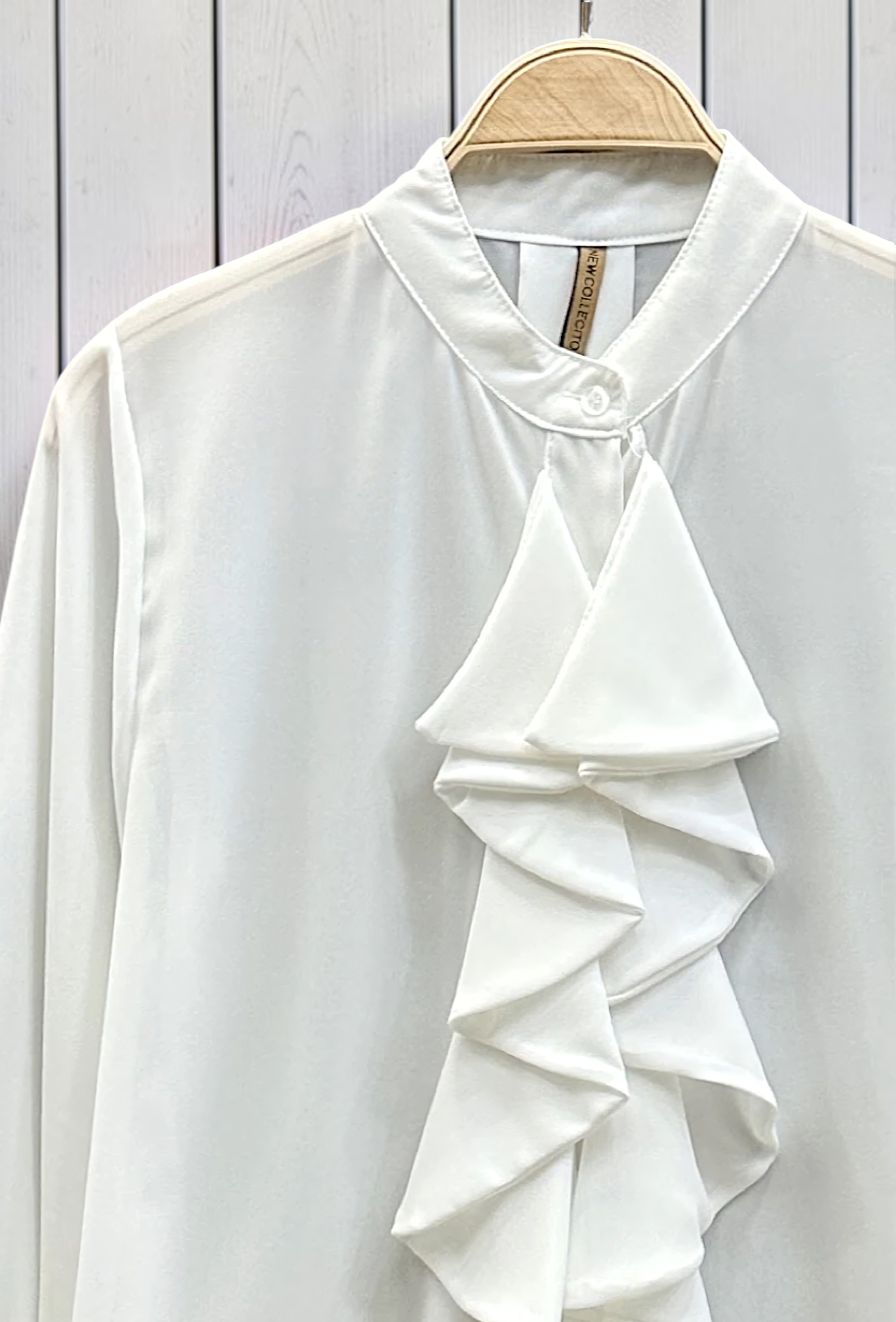 Chemisier Blanc en Voile Épais – La Muse Parisienne – vue 2