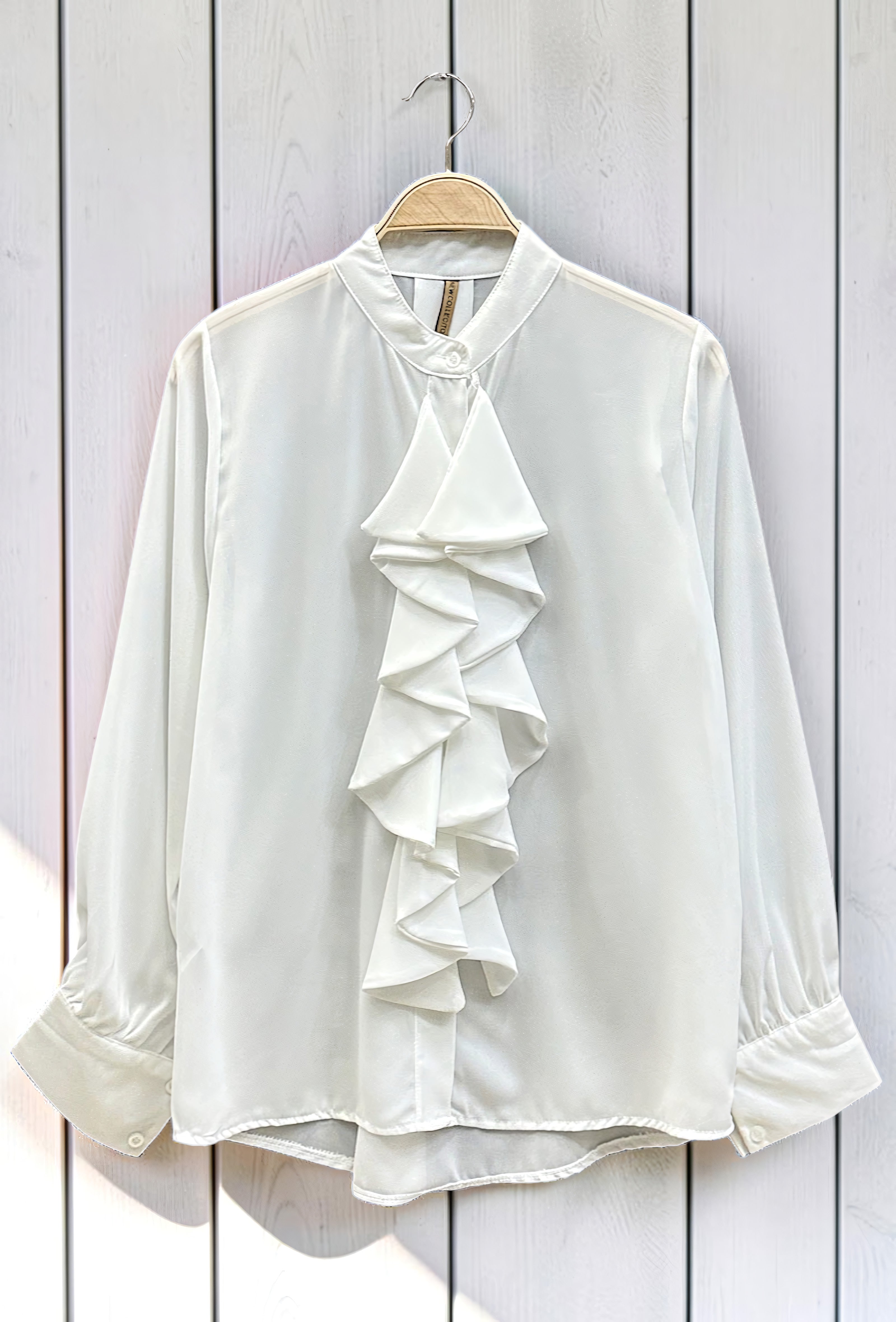 Chemisier Blanc en Voile Épais – La Muse Parisienne – vue 3