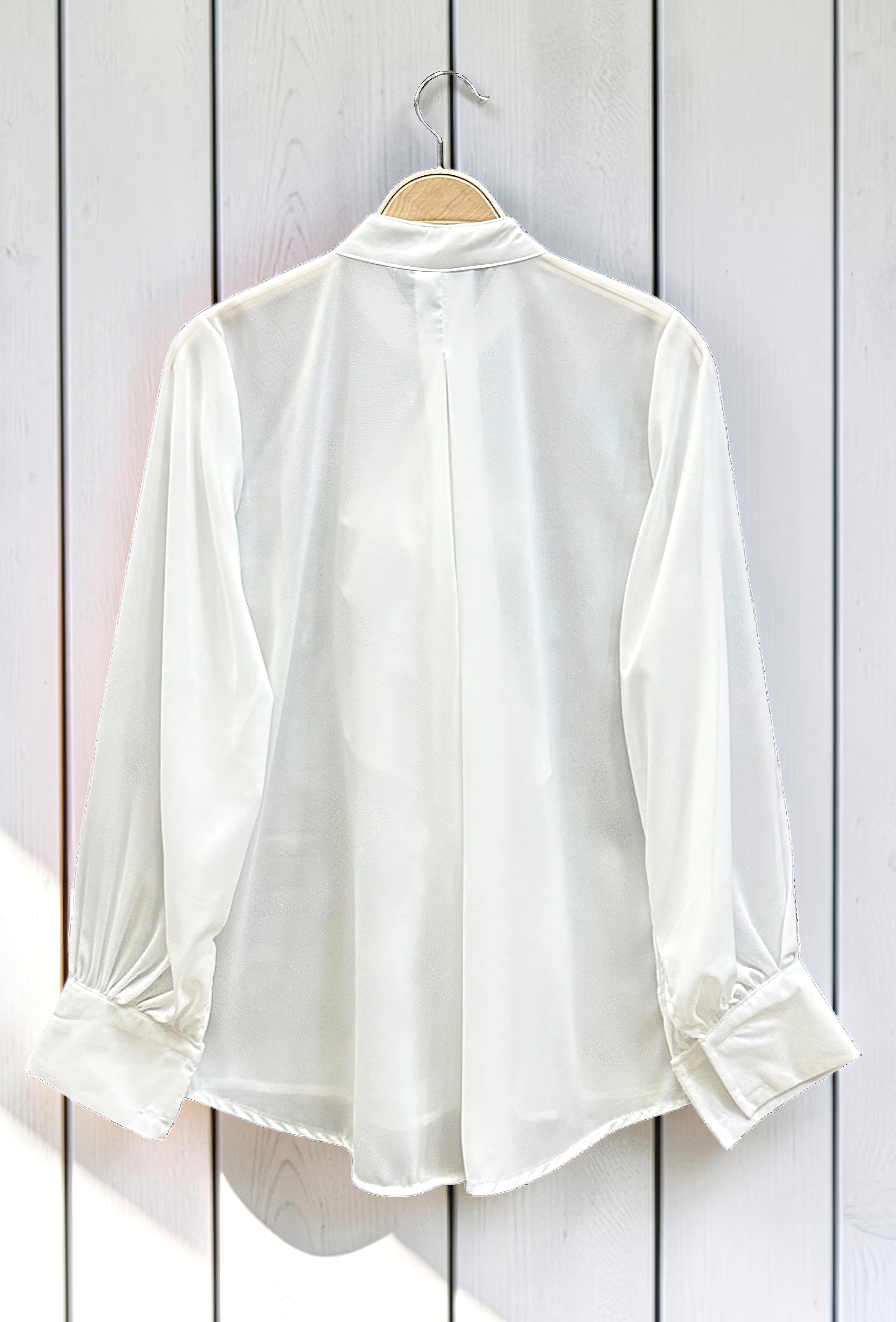 Chemisier Blanc en Voile Épais – La Muse Parisienne – vue 3