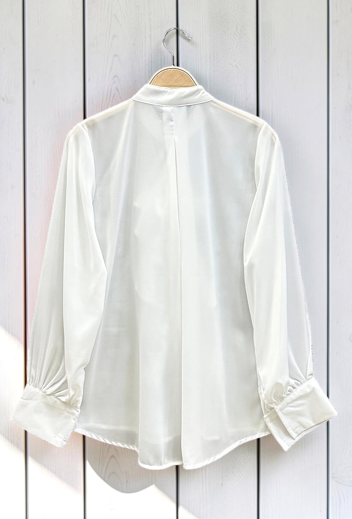 Chemisier Blanc en Voile Épais – La Muse Parisienne – vue 4