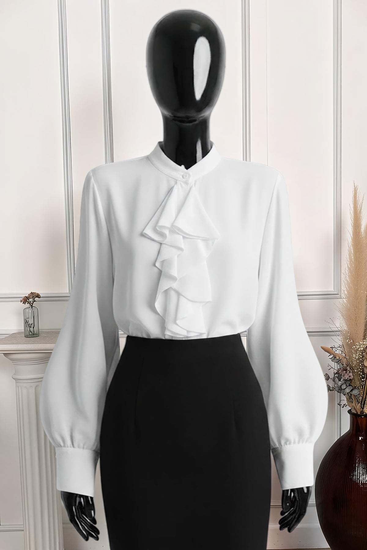 Chemisier Blanc en Voile Épais – La Muse Parisienne – vue 5