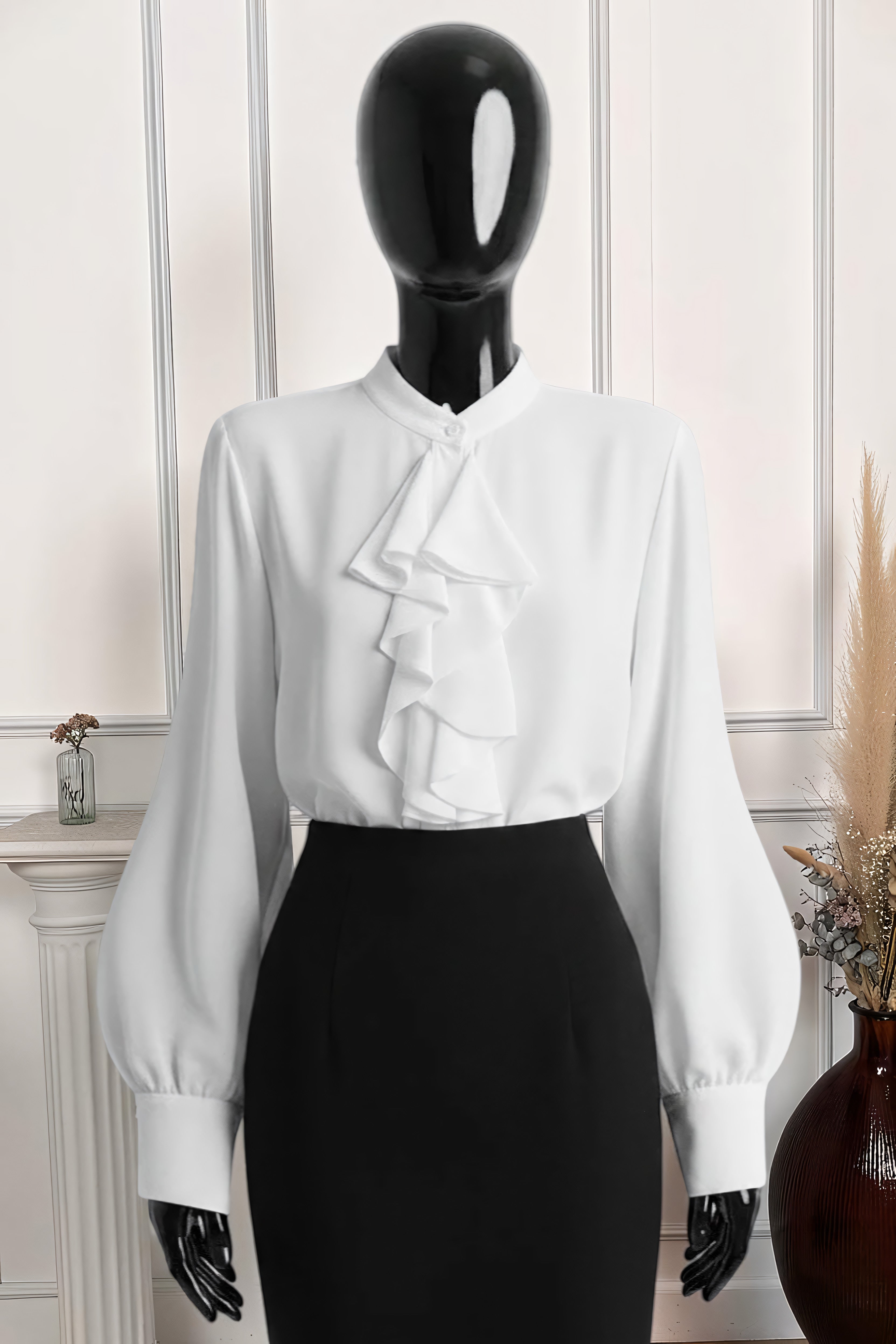 Chemisier Blanc en Voile Épais – La Muse Parisienne – vue 1