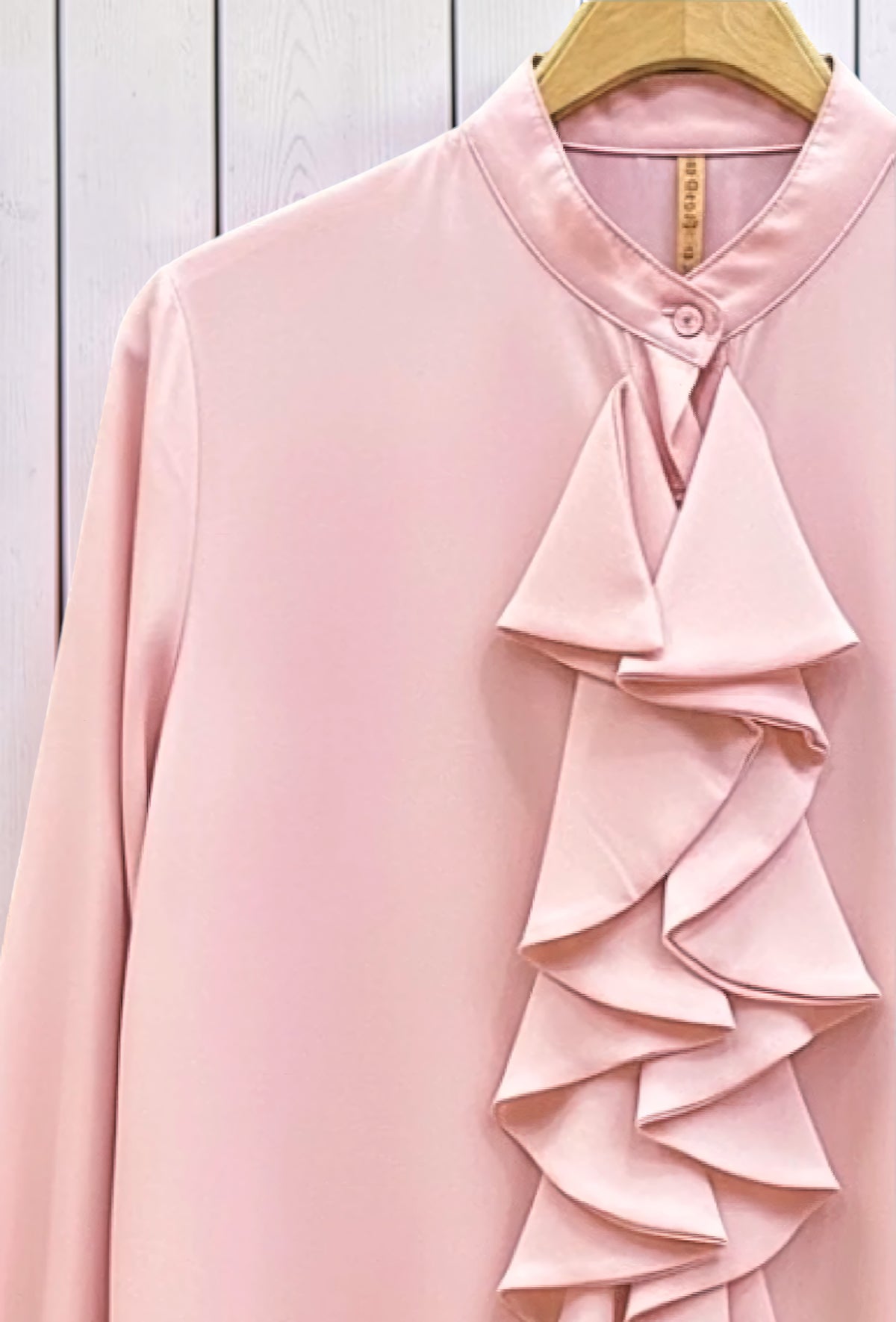 Chemisier Blush en Voile Épais – La Muse Parisienne – vue 2