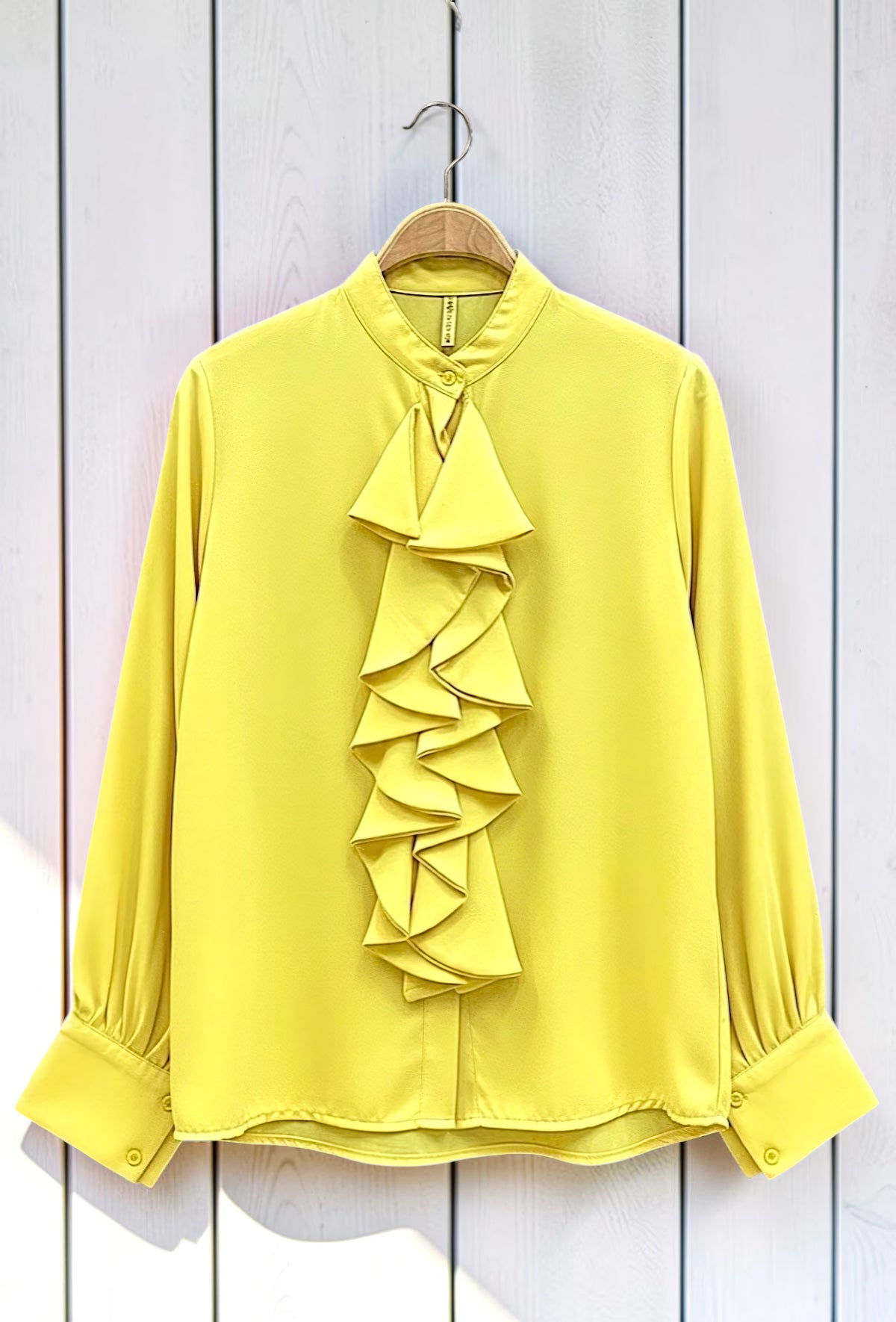 Chemisier Jaune Clair en Voile Épais – La Muse Parisienne – vue 3