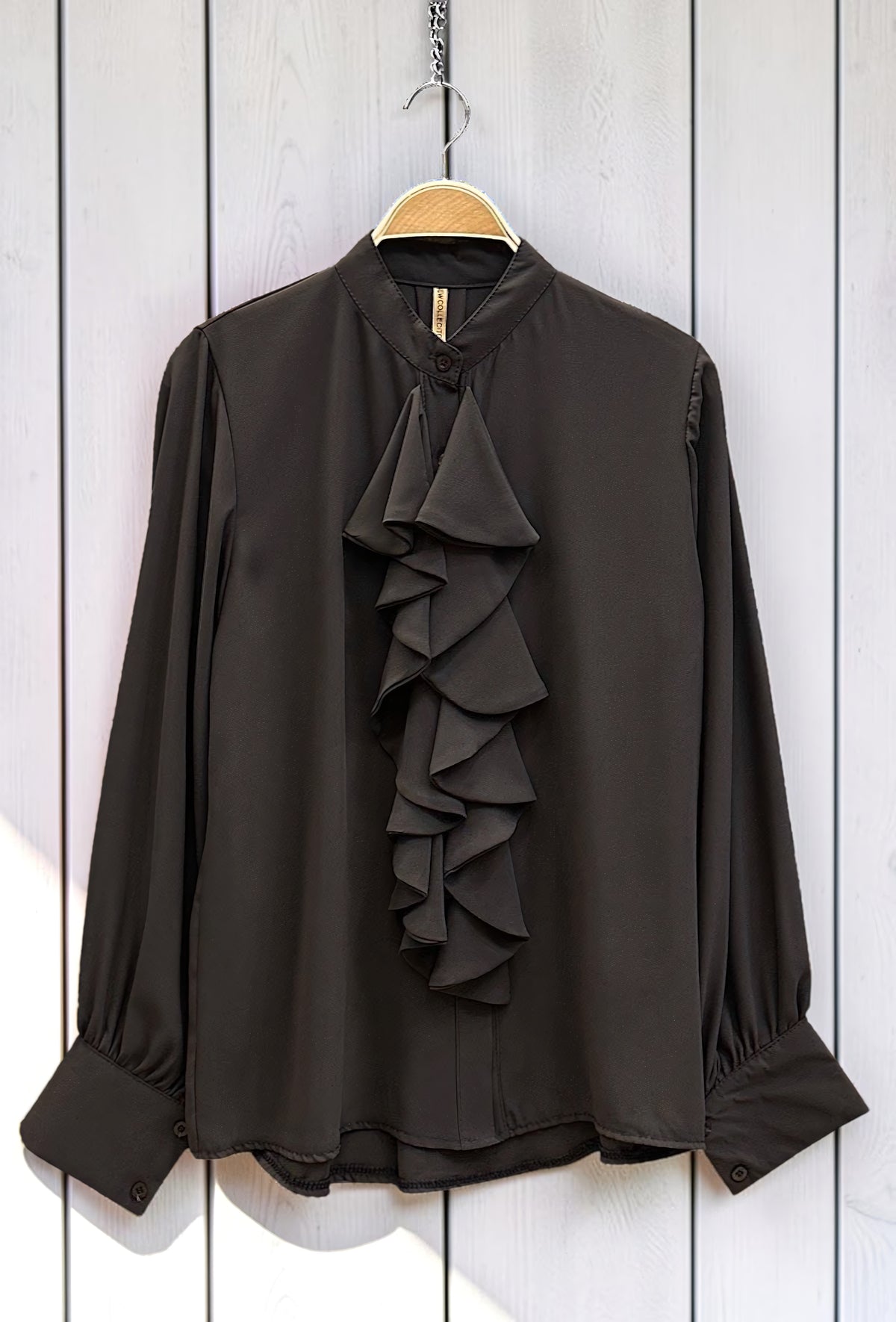 Chemisier Marron Foncé en Voile Épais – La Muse Parisienne – vue 3