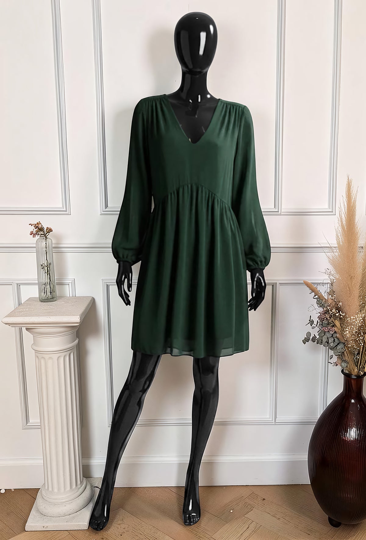 Robe Dos Décontracté Manches Longues – La Muse Parisienne
