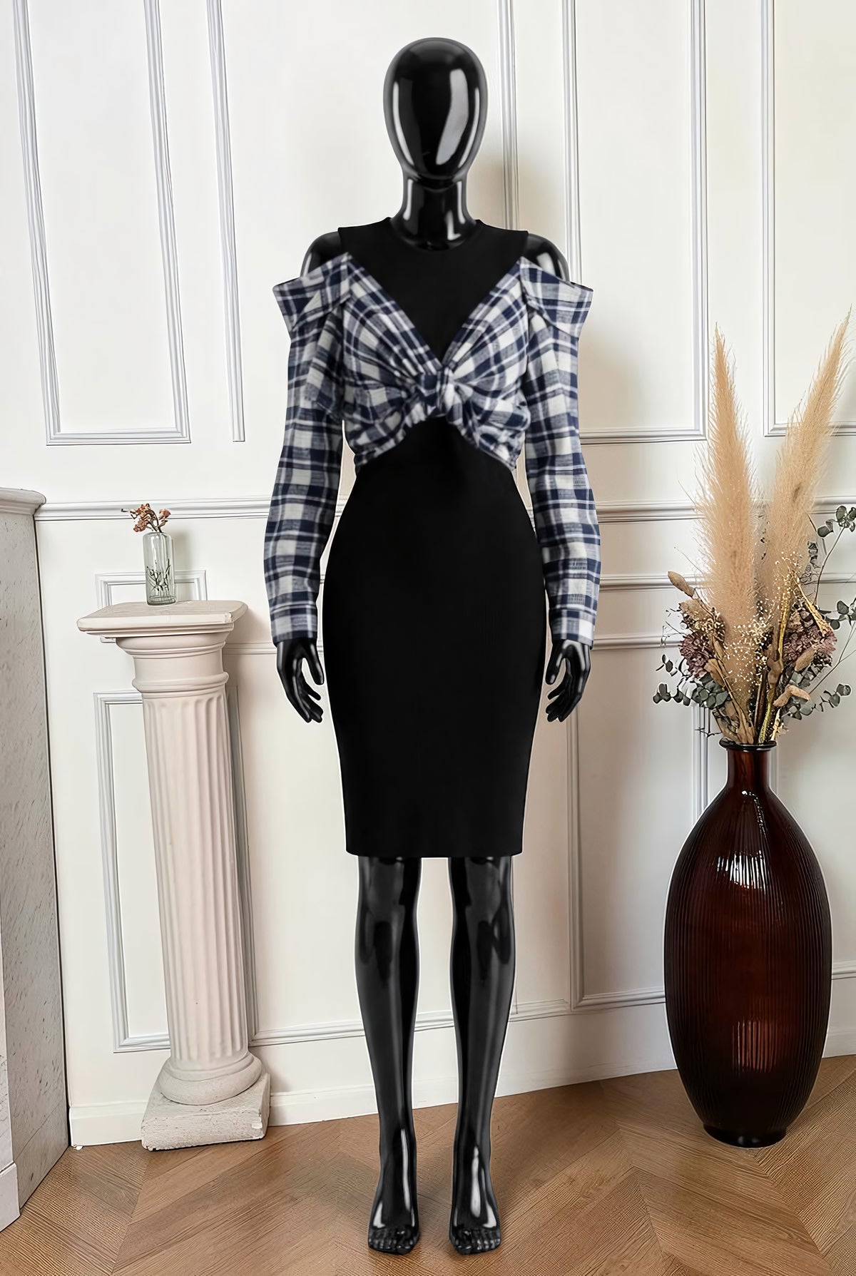 Robe Effet Surchemise Carreau – La Muse Parisienne
