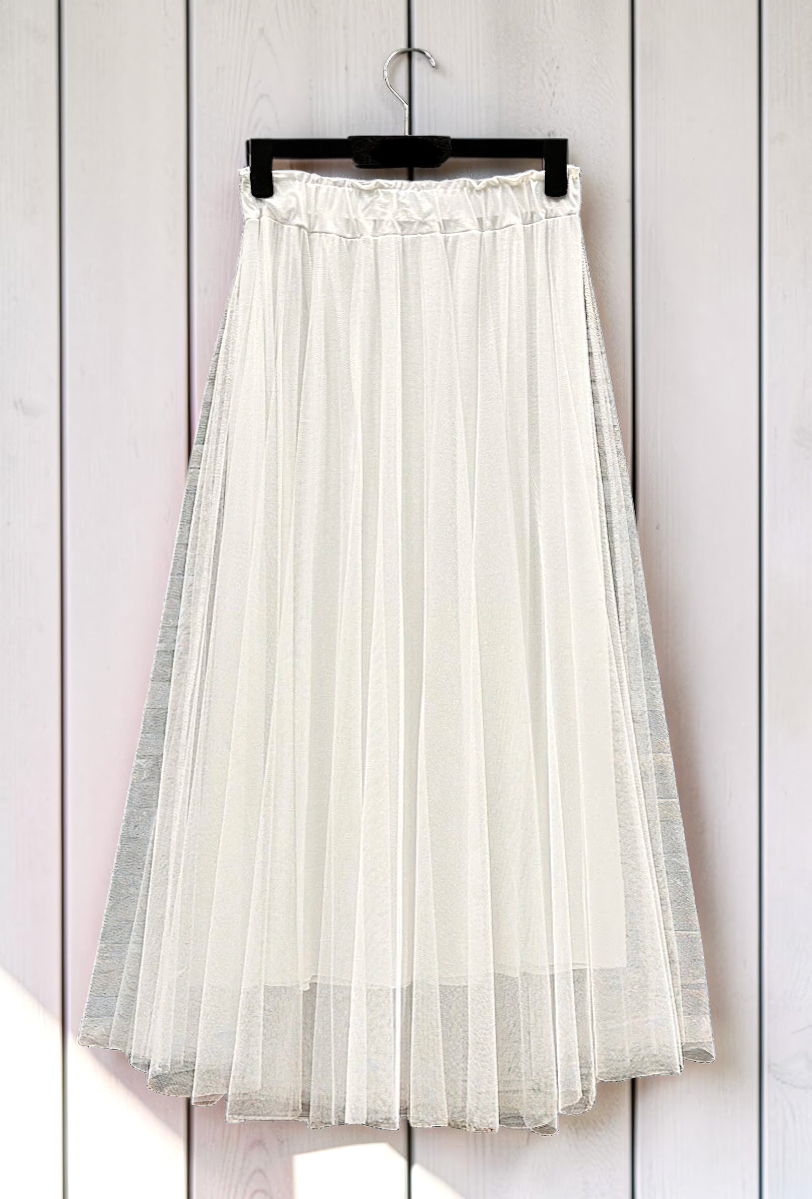 Jupe en Tulle Romantique Doublée Blanc – La Muse Parisienne – vue 2