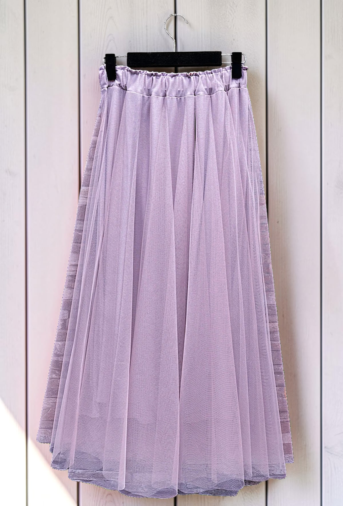 Jupe en Tulle Romantique Doublée Lilas – La Muse Parisienne – vue 2