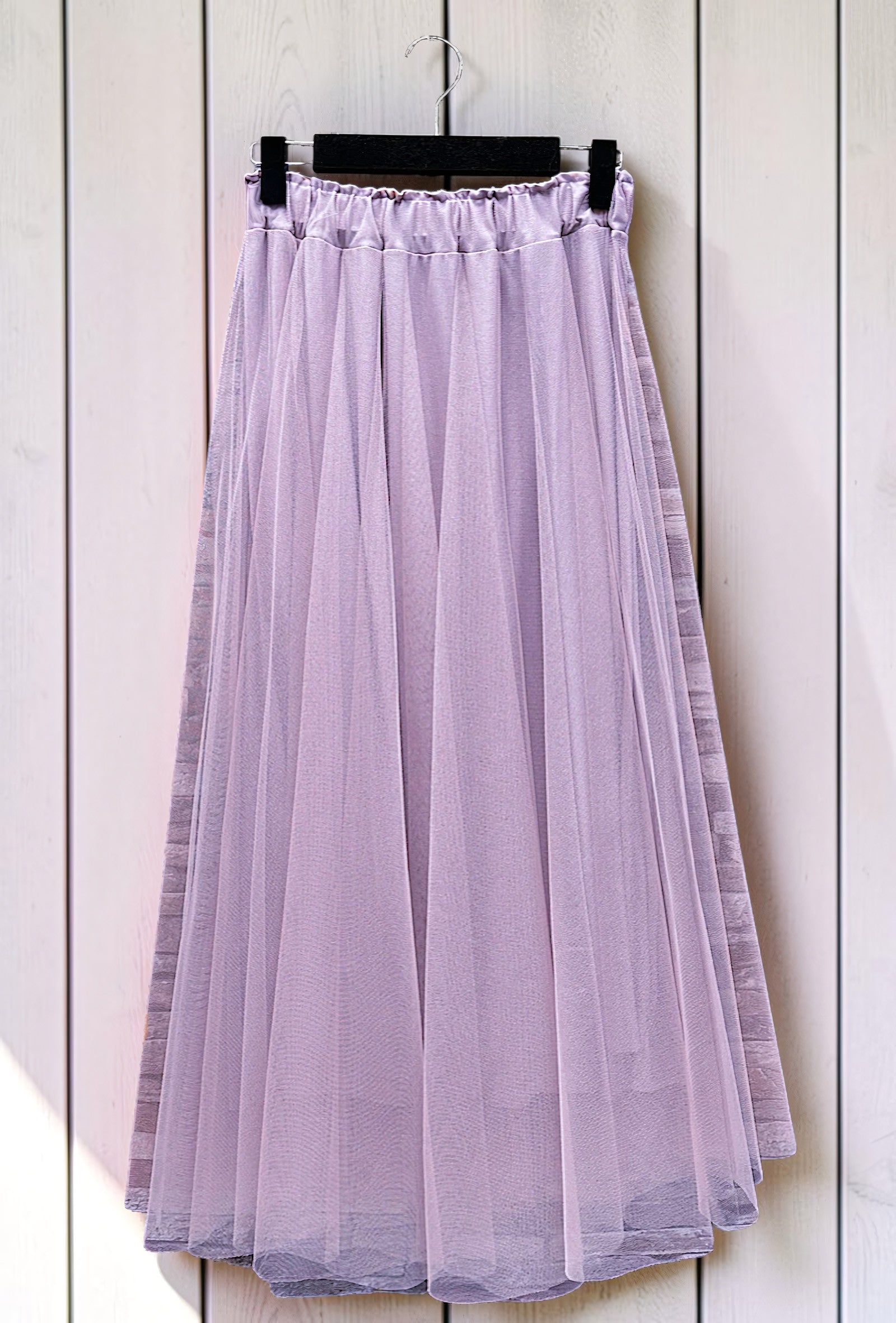 Jupe en Tulle Romantique Doublée Lilas – La Muse Parisienne – vue 3