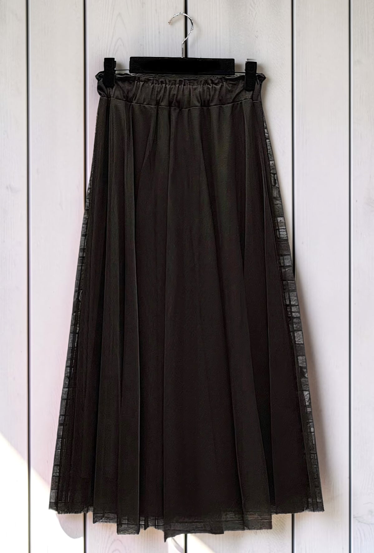 Jupe en Tulle Romantique Doublée Marron Foncé – La Muse Parisienne – vue 3