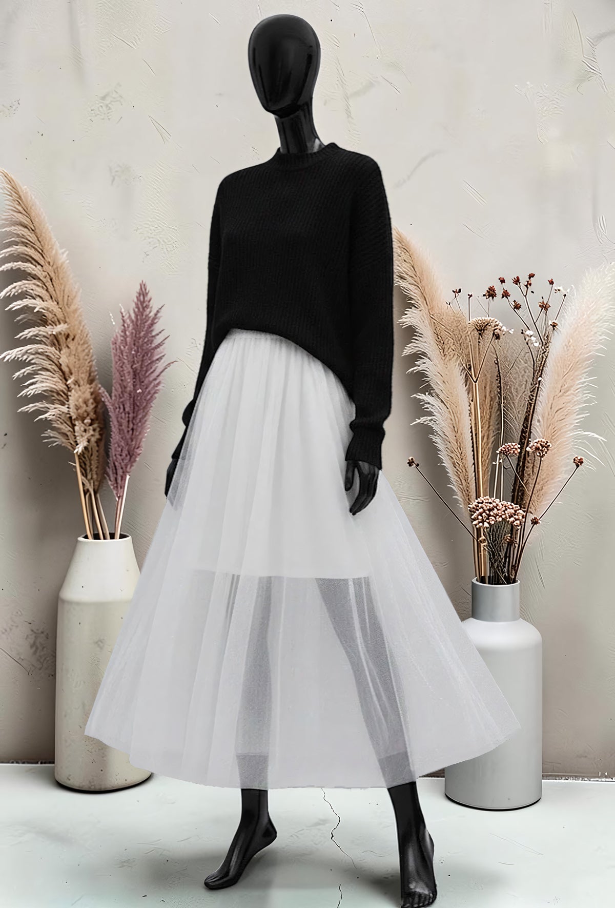 Jupe Courte en Tulle Doublée Blanc – La Muse Parisienne