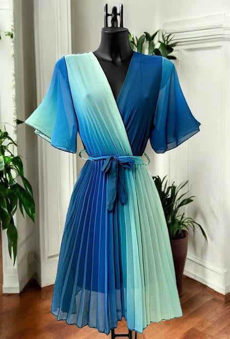 Robe Croisée Plissée Fluide Imprimée — Doublure Viscose | Collection 2026
