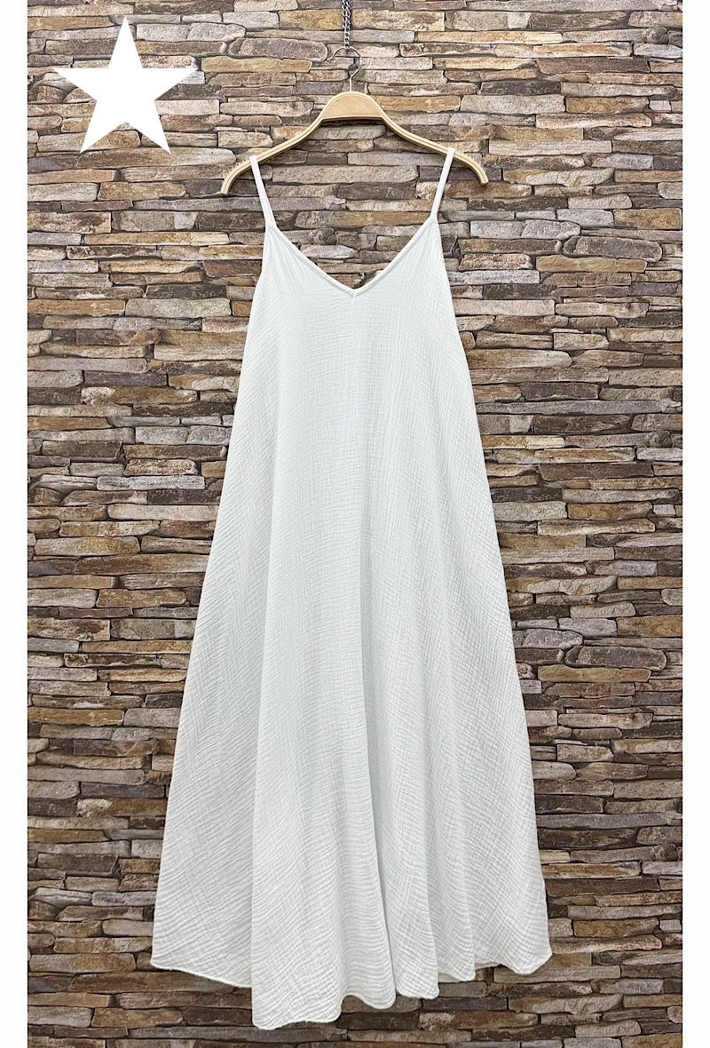 ROBE COURTE FLUIDE EN GAZE DE COTON