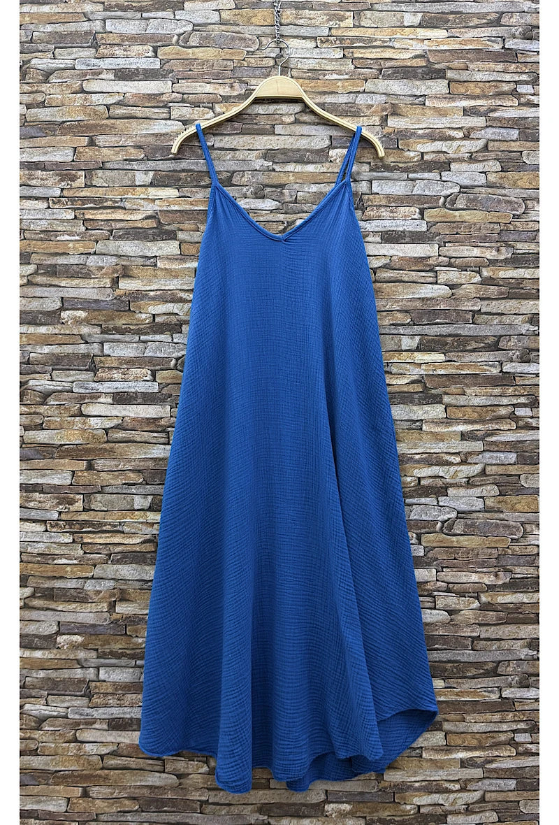 ROBE COURTE FLUIDE EN GAZE DE COTON
