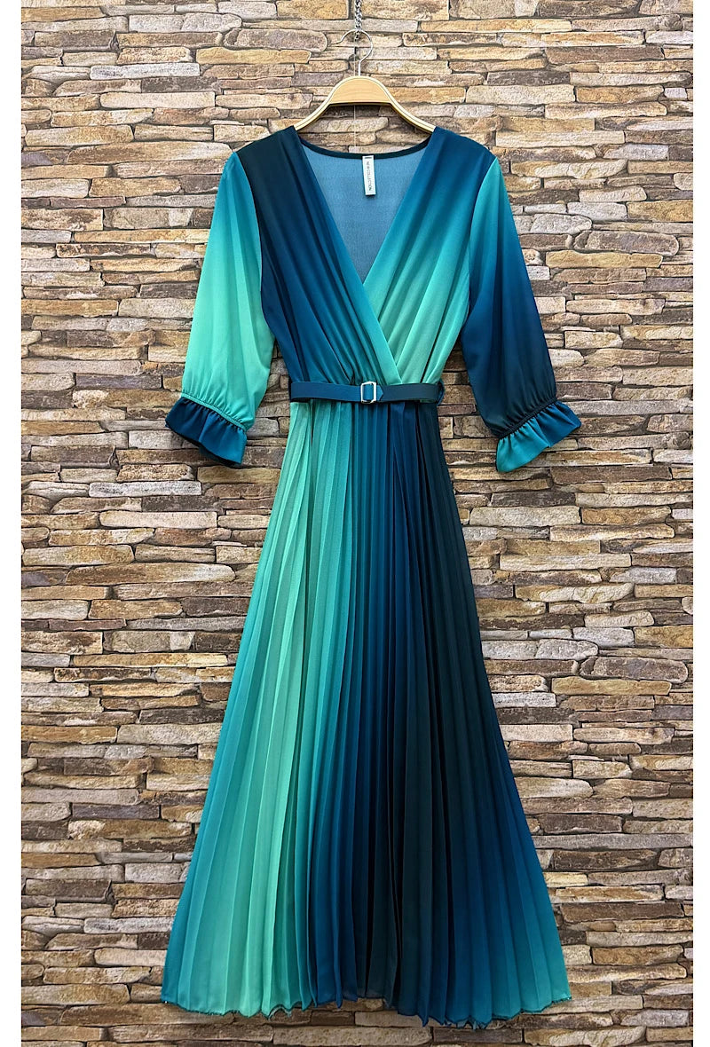 Robe Croisée Plissée Fluide — Doublure en Viscose | Collection 2026
