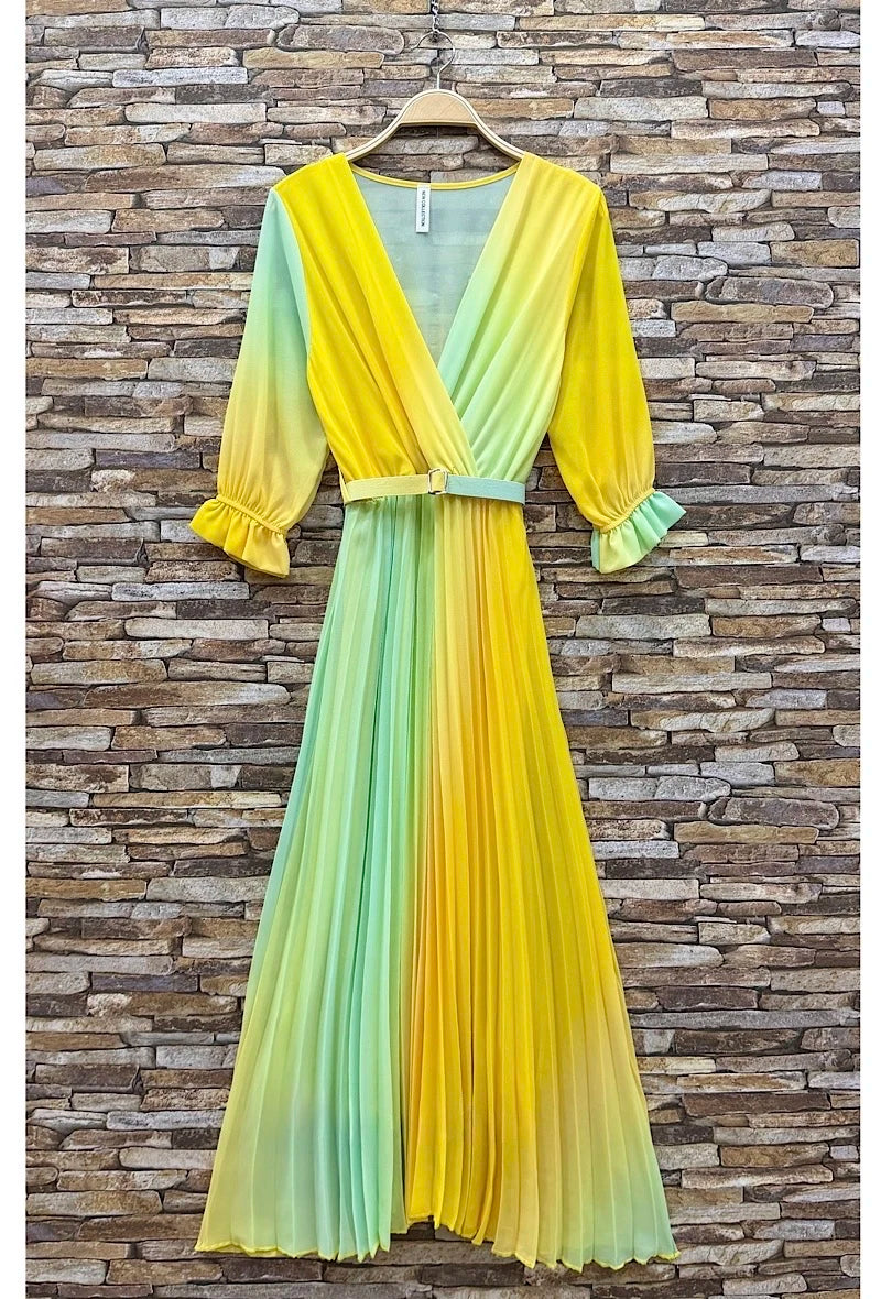 Robe Croisée Plissée Fluide — Doublure en Viscose | Collection 2026
