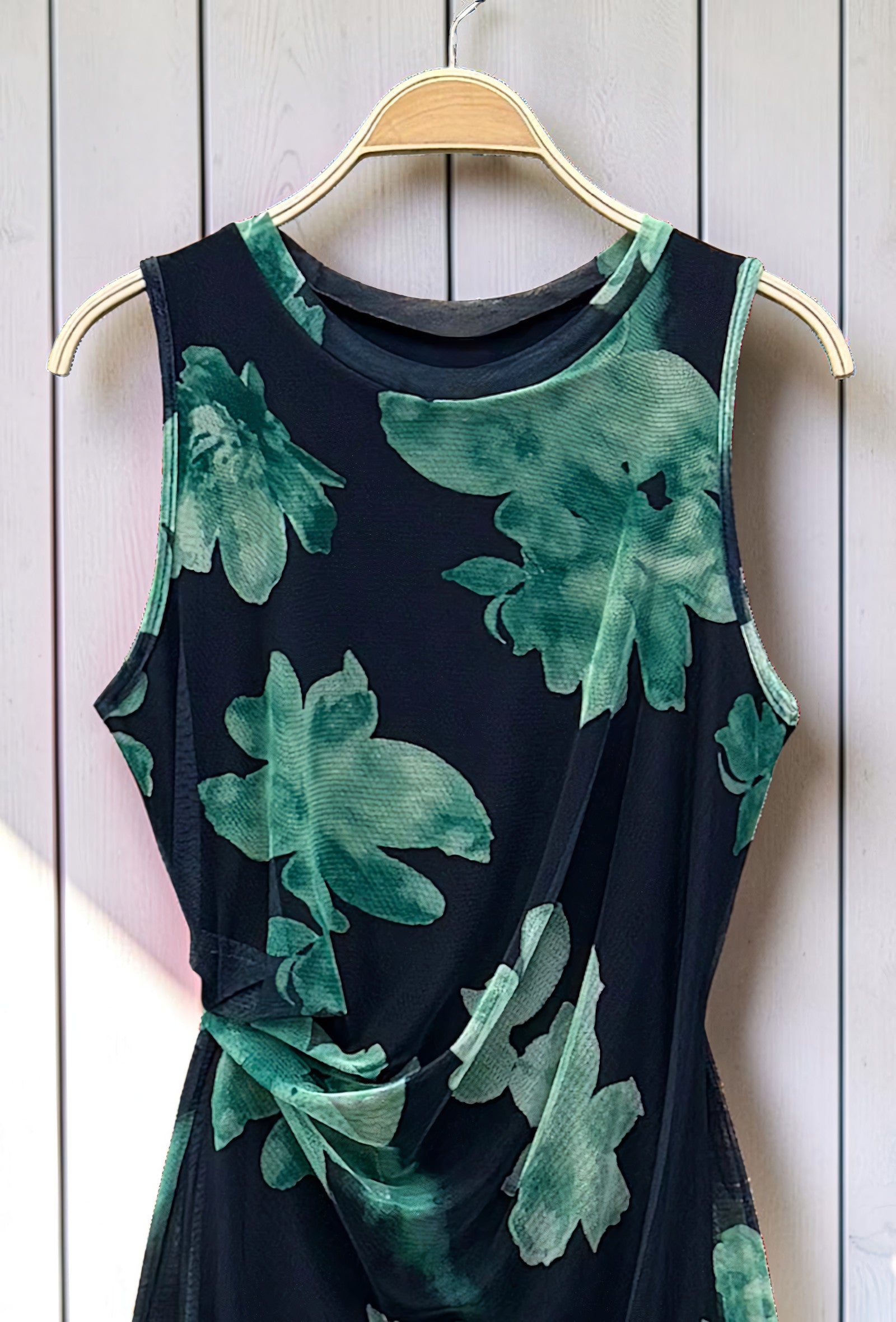 Robe Imprimée Manches Longues Doublée Marine – La Muse Parisienne – vue 2