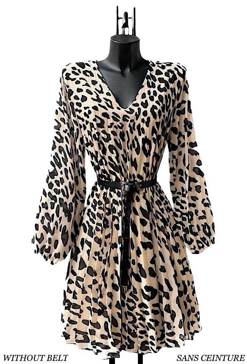 🌟 Nouvelle Collection : Robe courte léopard à Doublure en Viscose 🌟