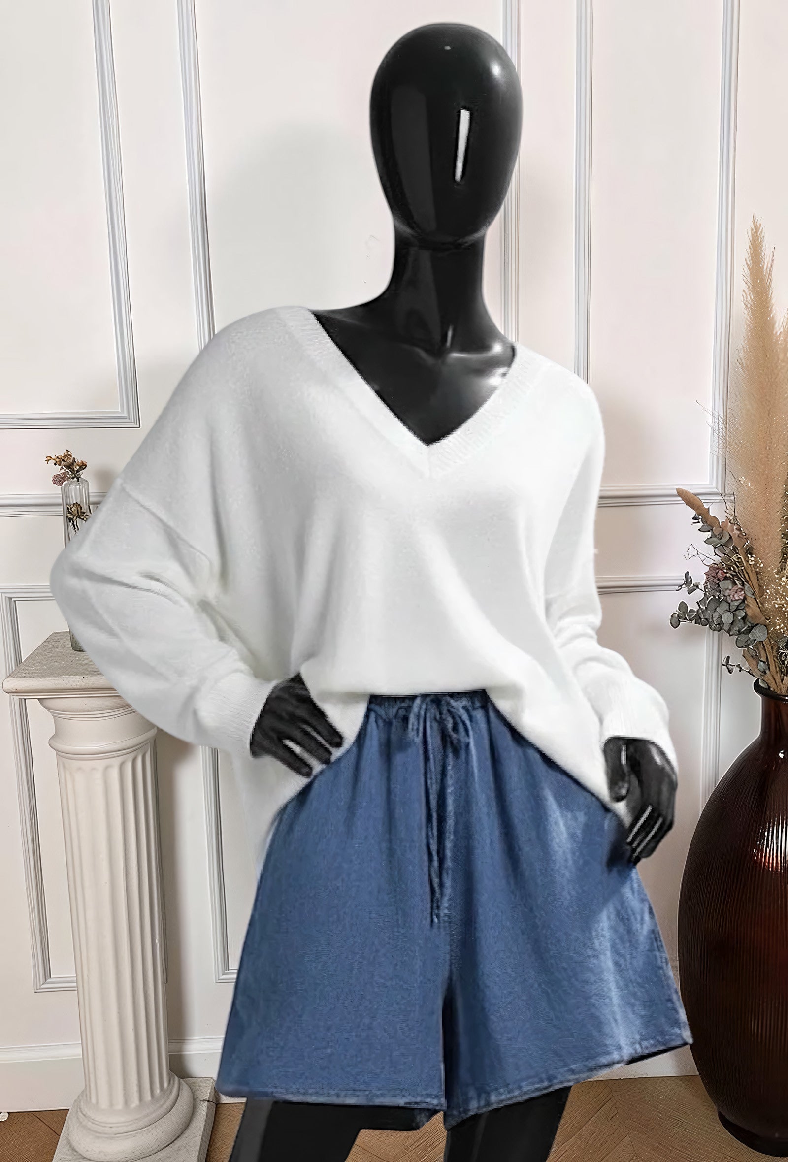 Short Fluide en Jean à Poches Denim – La Muse Parisienne – vue 1