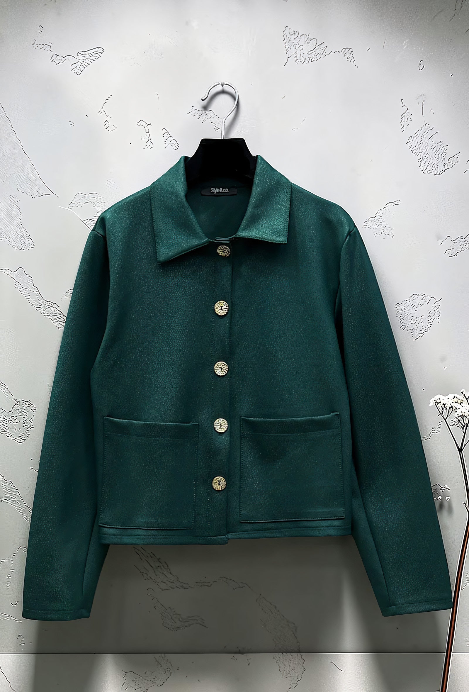 Veste Courte Cintrée en Suédine Vert Canard – La Muse Parisienne